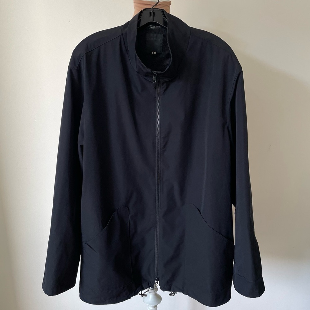 Radley Men’s Black Zipper Front Stand Collar Water Resistant Jacket EUC Size L